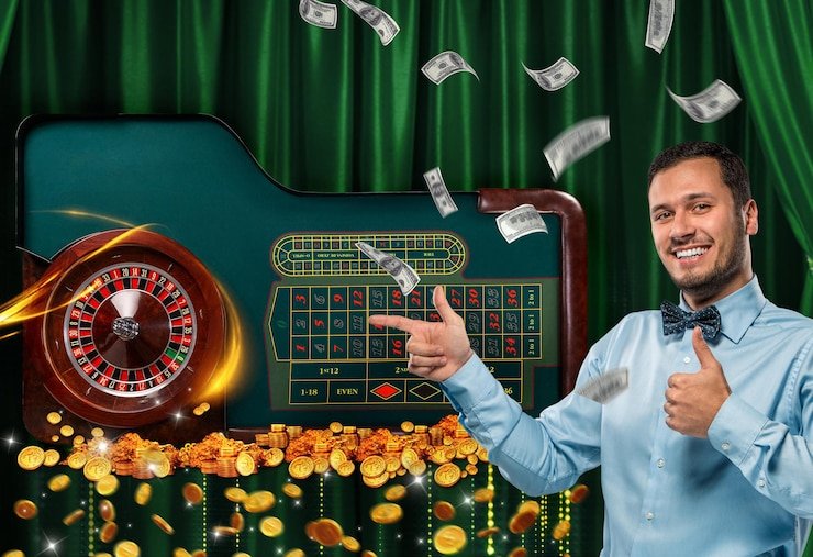 Tampilan permainan Lightning Roulette dengan dealer langsung di studio tigerjp88